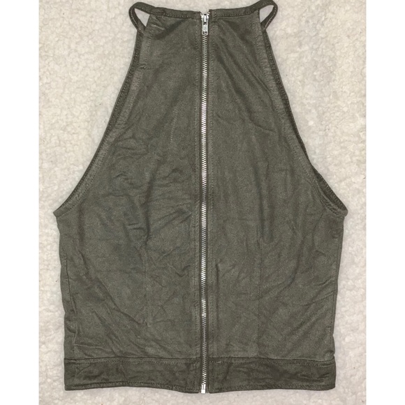 Halter zip up Crop Top - Picture 2 of 3